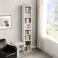 thumbnail image 1 of Bapipro 71" Tall Narrow Bookshelf, 8 Tier Corner Bookcase for Small Space, Floor Standing Storage Rack, Display Shelf Organizer for Bedroom, Living Room, White, 1 of 8