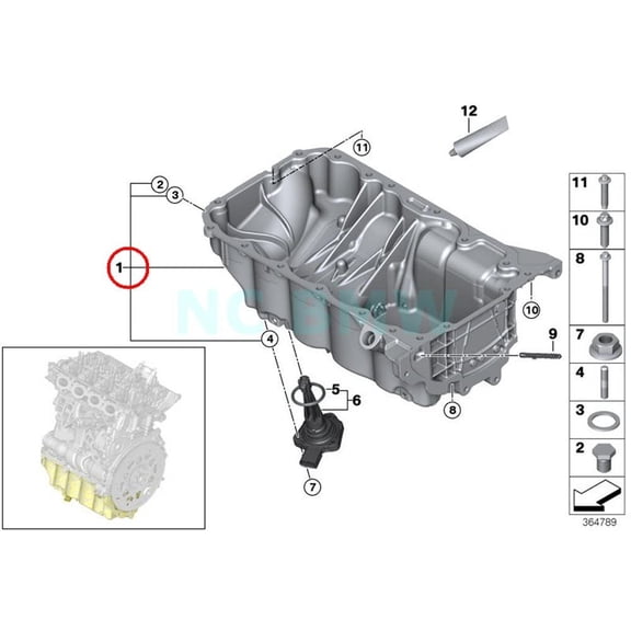Bapmic 11138590017 Engine Oil Fluid Pan Compatible with BMW 2016-2019 X1 X2 2.0L B46A20B Engine