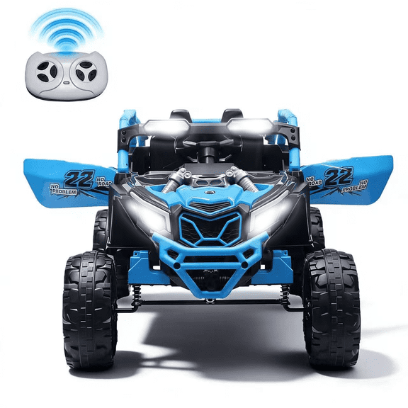 Cirayno 24V Ride on Car with Remote Control, Lights & Music, 2 Seater Kids' Electric Vehicles for Boys Girls Age 3+, Max Speed 5 MPH, 400W Powered Ride on UTV Toys for Birthday Gifts, Blue