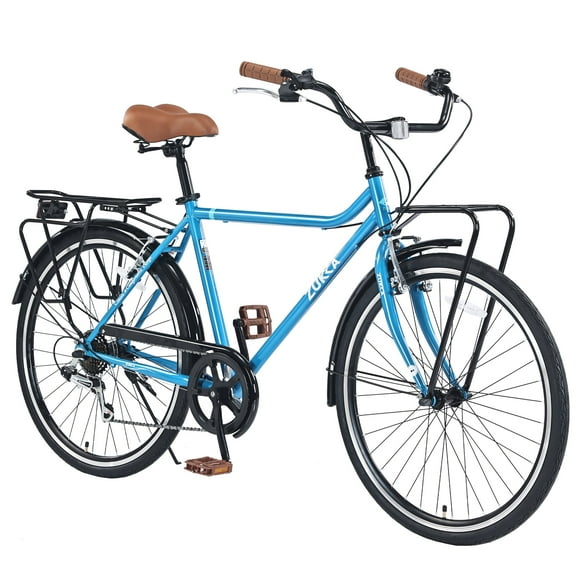 Baprem 26" Beach Cruiser Bike 7 Speeds Commuter City Bicycle with Dual Brakes for Men Women, Blue