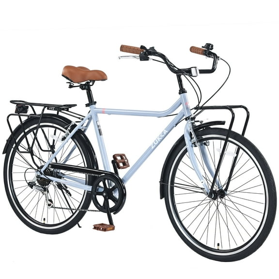 Baprem 26" Beach Cruiser Bike 7 Speeds Commuter City Bicycle with Dual Brakes for Men Women, Sky Blue