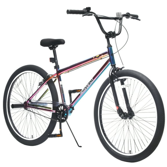 Baprem 26" Freestyle BMX Bike, Single Speed Steel Frame Mountain Bike Bicycle with 2 Pegs, Fits Riders 5'4"-6'2", Colorful