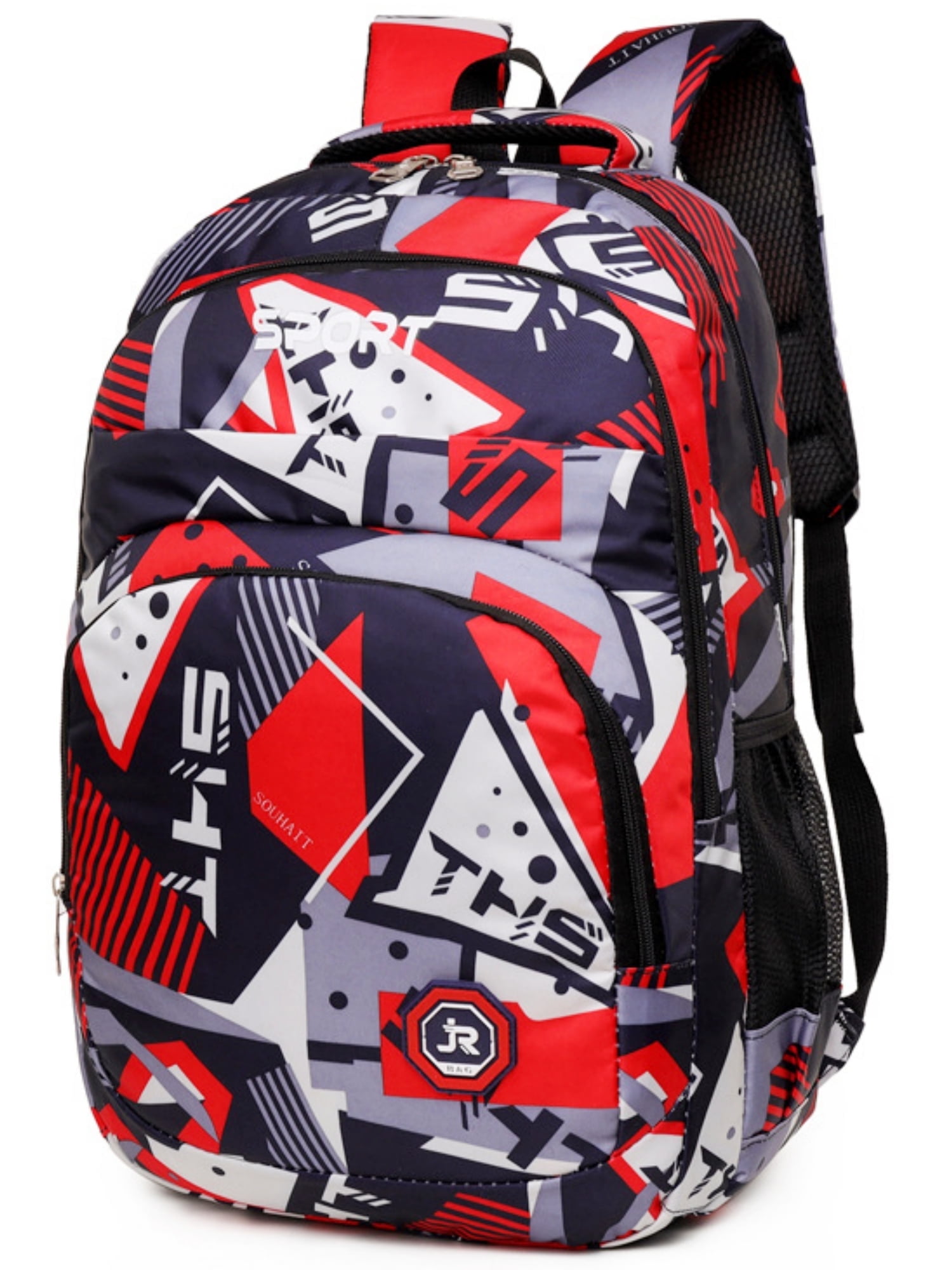 Baprem Boys Backpack Camo Kids School Backpack Lightweight School Bag Trendy Bookbag for Girls, Red