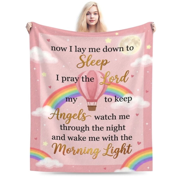 Baptism Blanket Gift, First Communion Blanket, Christian Christening Gift, Soft Religious Throw Blanket for Baptism Celebration and Baby Dedication 50x40