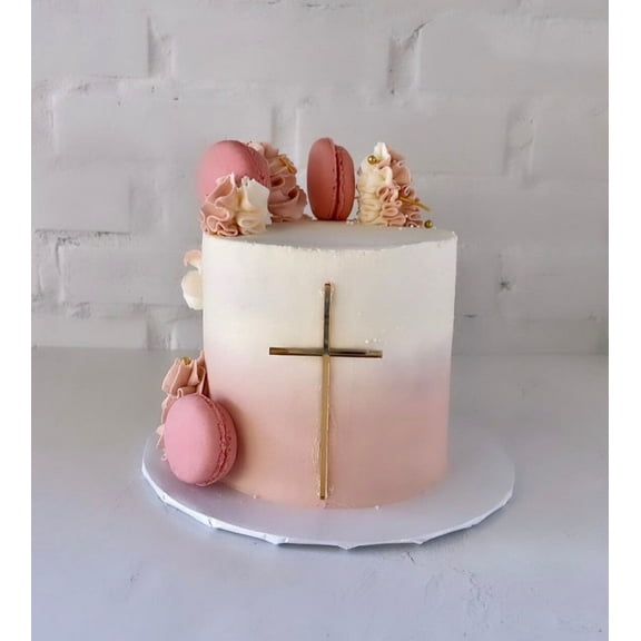 Baptism Cake Topper | Cross Cake Topper | Baptism Cake Decor | Christening Cake Decor | White Cross | Custom Color Cross Topper