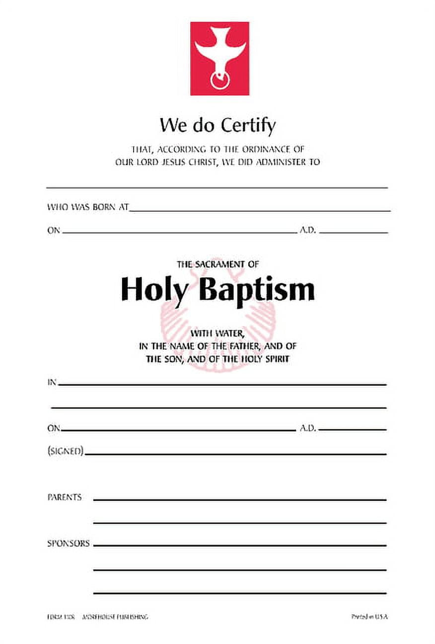 Baptismal Certificate: Free Baptism Certificate Templates! - Ministry Voice, image size:876x1296