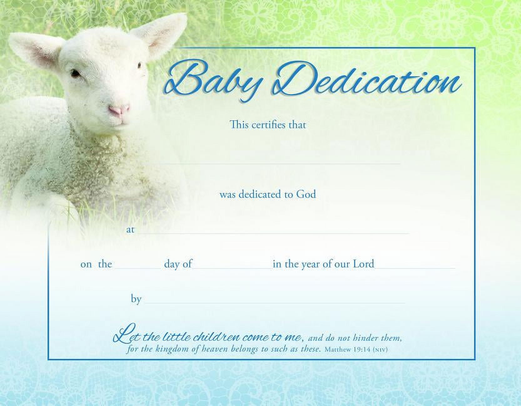 Baptism Certificate - Coated Stock (Pk of 6)