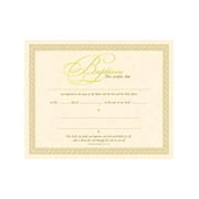Baptism Certificate Pk of 6 - Parchment, Gold Foil Embossed