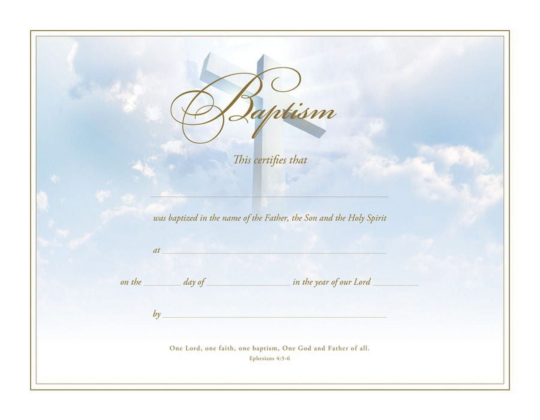 Baptism Certificate - Premium Stock, Foil Embossed (Pk of 6)