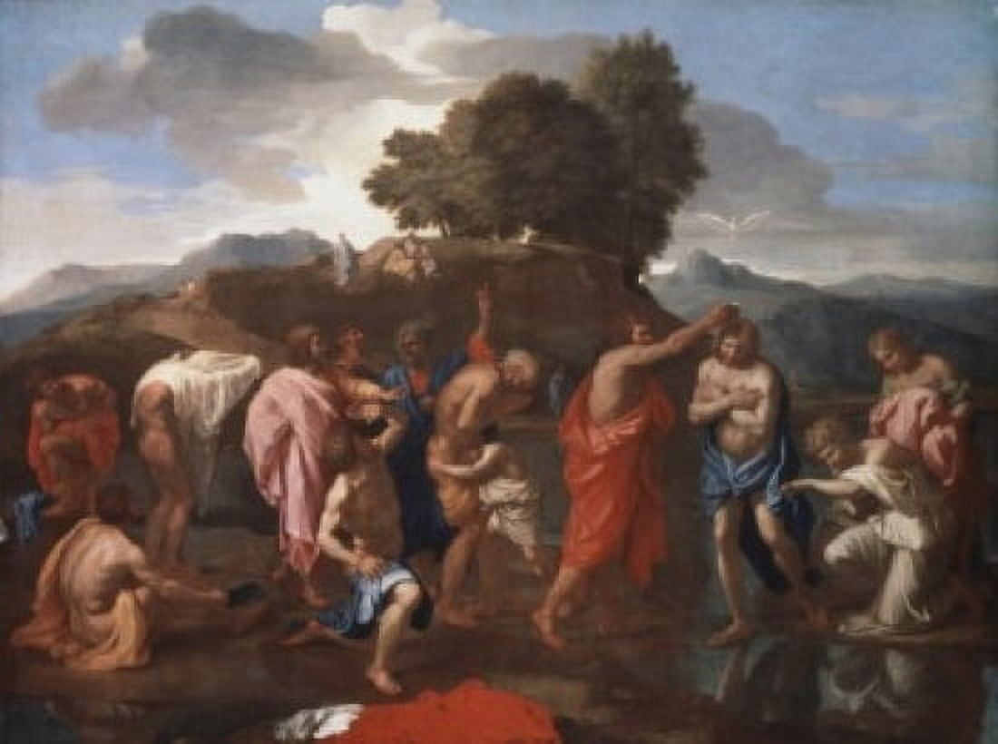 The Baptism of Christ #1 1641-2 Nicolas Poussin (1594-1665 French) Oil on canvas National Gallery of Art Washington DC USA Canvas Art - Nicolas Poussin (24 x 36)