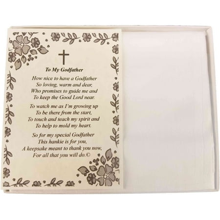 Baptism Christening Dedication To My Godfather Poetry Handkerchief - Hankies Gift Keepsake