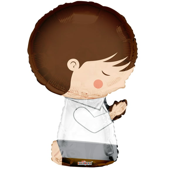 Baptism Communion Praying Boy Foil Balloon 28"