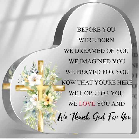 Baptism Gifts for Boys Girls, Inspirational Religious Gift for Teen Adults, Christening Confirmation Sign for Women, Birthday Gift Holy communion Decor, Baptism Party Decorations Acrylic