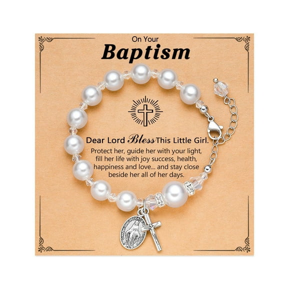 Baptism Gifts,First Communion Gifts, Baptism, Easter Gifts for Teen Girls, Faith Christian Religious Bracelet for Girls