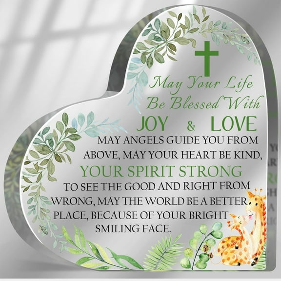 Baptism Gifts for Girls Boys, Christian Gifts for Newborn, Inspirational Bible Verse Decor for Home Office, Religious Christening Confirmation Nursery Decor Sign