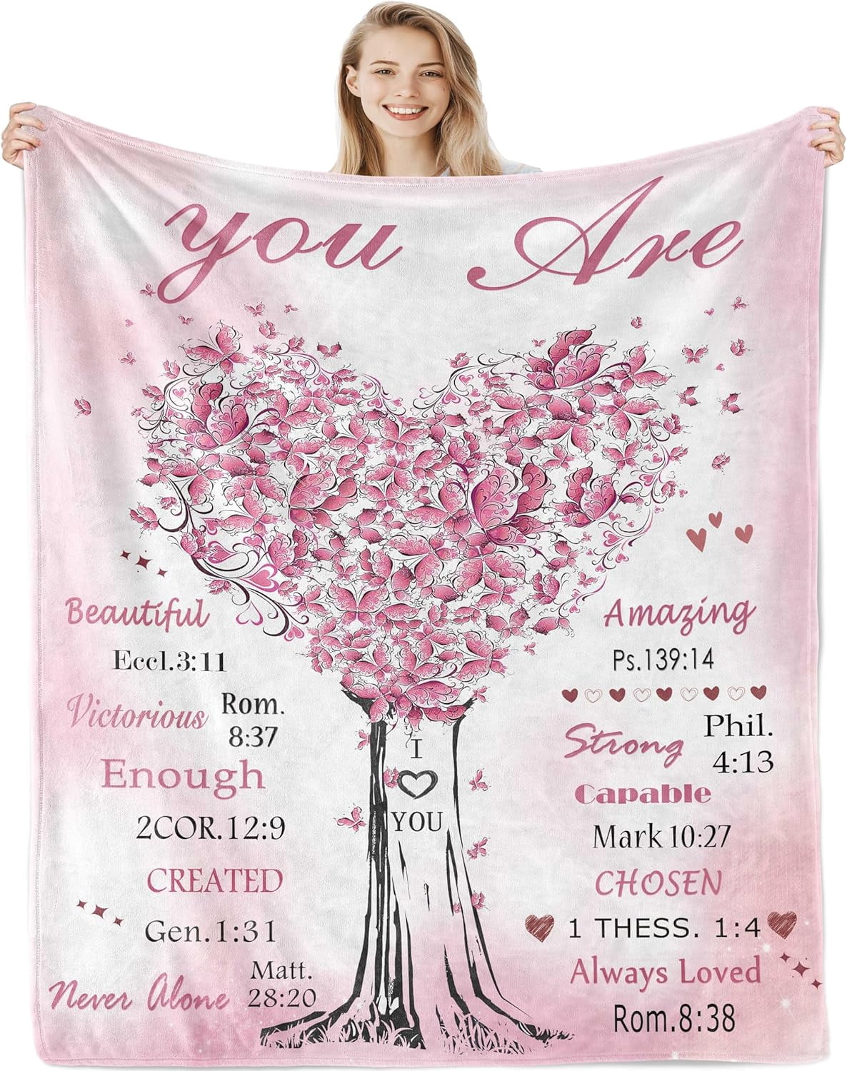Baptism Gifts for Women Blanket 60"x50", Christian Birthday Gifts for Women, Birthday Gift for Christian Women Religious, Spiritual Gifts for Women, Christian Gifts for Teen Girls, Faith Based Gifts