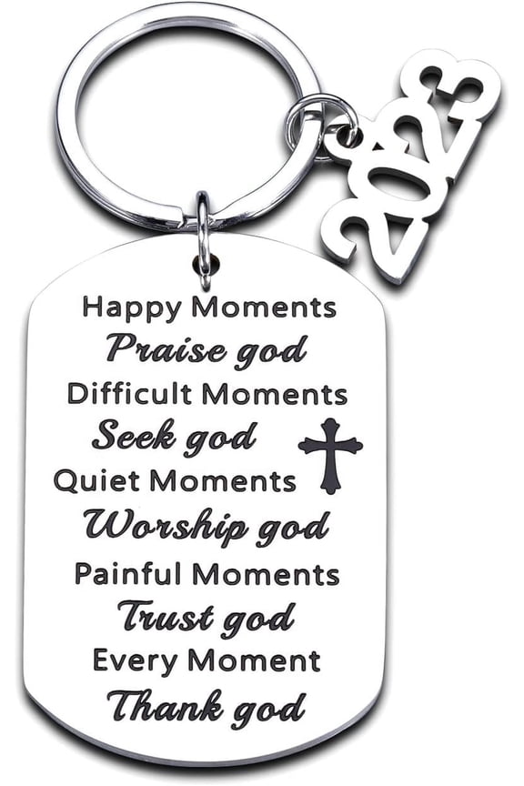 Baptism Gifts for Women Men Bible Verse Gift for Teens Catholic Cross Keychain for Her Him Pastor Appreciation Gifts Key Chain Gift for First Communion Christening Birthday Christmas Gifts for Girl