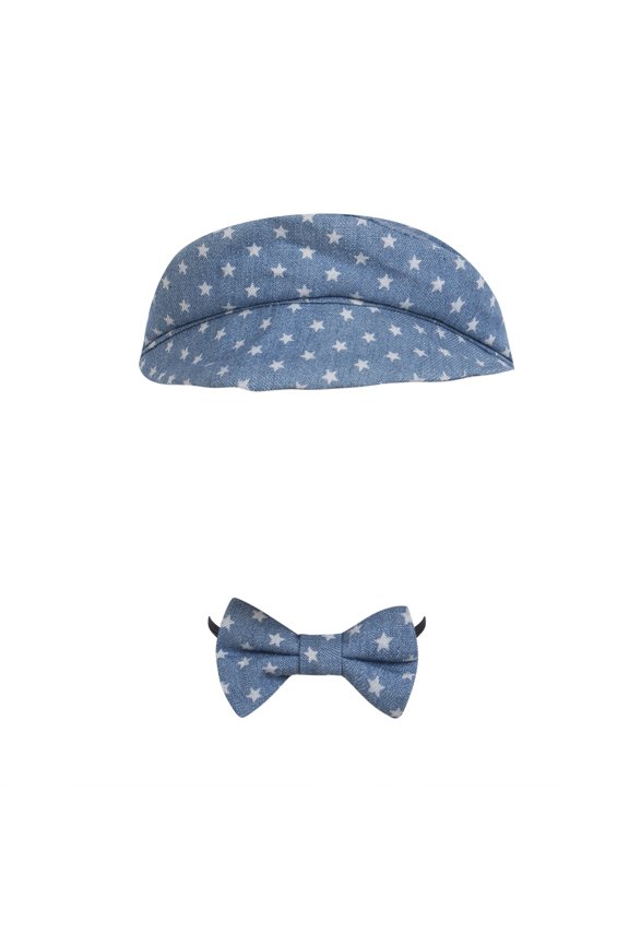 Baptism Hat for Baby Boy Flat Newsboy Driver Cap and Bow tie Set Gatsby Cap Pageboy Golf hat 0-1 Years