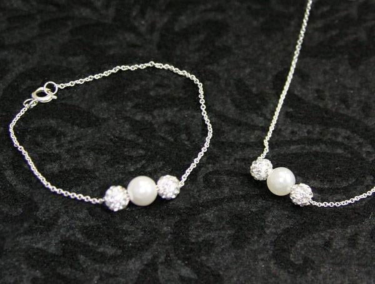 CEDAR FORT Baptism - Necklace and Bracelet - Gift Set - White Sparkle