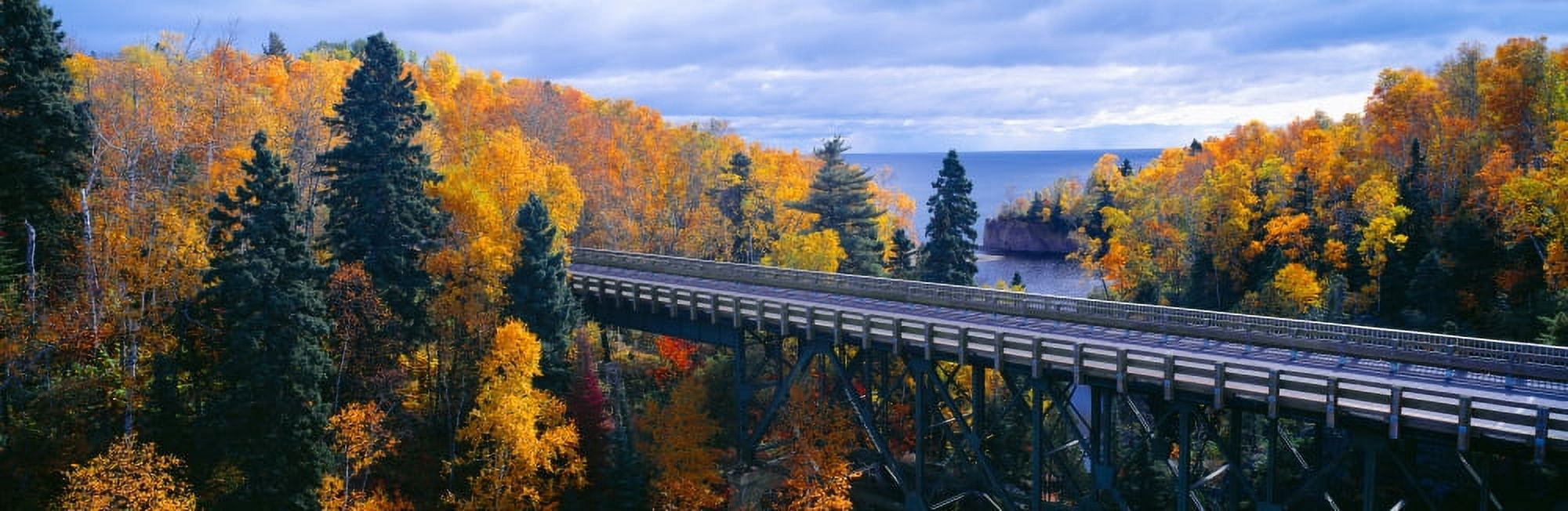 Baptism River into Lake Superior Tettegouche State Park Minnesota Canvas Art - Panoramic Images (27 x 9)
