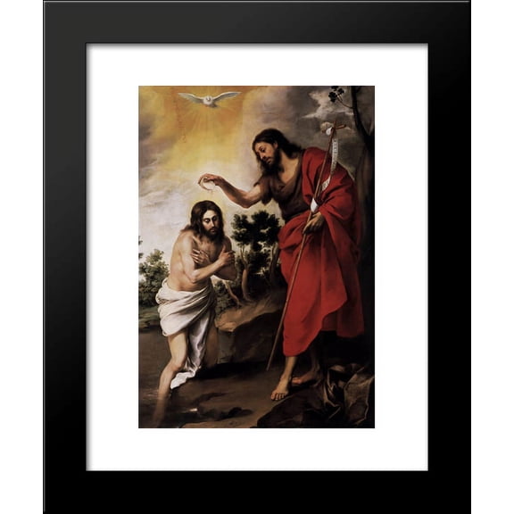 Baptism of Christ 20x24 Framed Art Print by Murillo, Bartolome