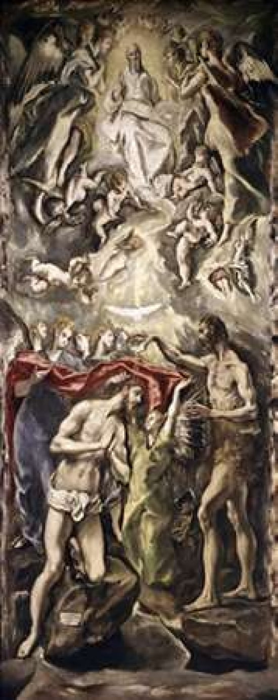 Baptism of Christ Canvas Art - El Greco (10 x 20)
