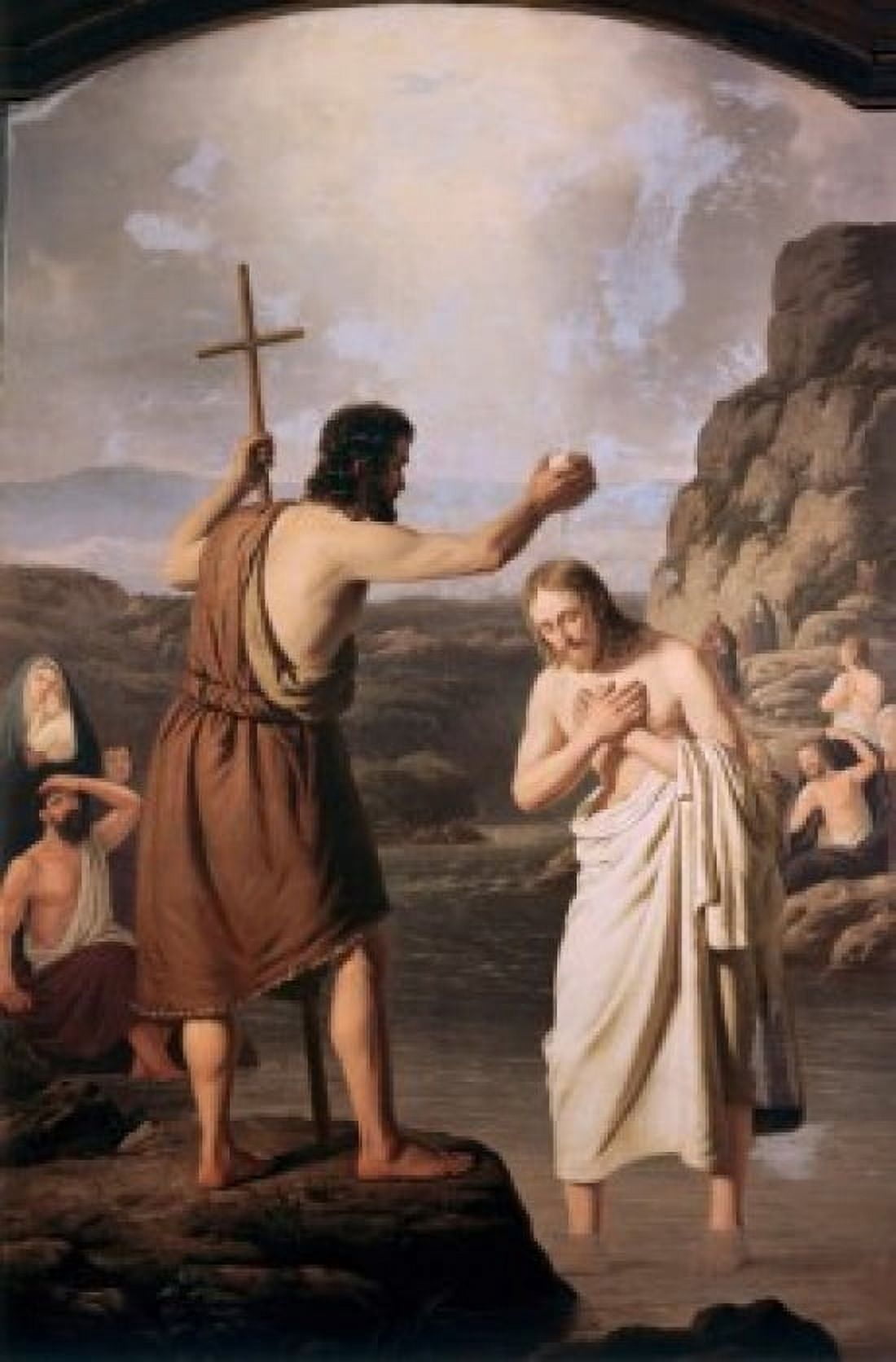 Baptism of Jesus Johan Peter Raadsig (1806-1882 Danish) Canvas Art - Johan Peter Raadsig (24 x 36)