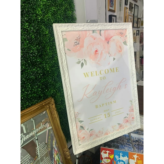 Baptism welcome sign 20x30 framed sign custom personalized