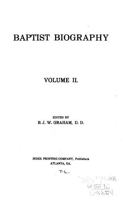 Baptist biography - Volume II, (Paperback)