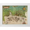 thumbnail image 1 of Baptista, Boazio 32x25 White Modern Wood Framed Museum Art Print Titled - Sir Francis Drakes West Voyage to the West Indies Visits Guyana in Africa 1589, 1 of 4