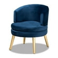 thumbnail image 1 of Baptiste Glam and Luxe Navy Blue Velvet Fabric Upholstered and Gold Finished Wood Accent Chair, 1 of 5
