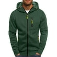 thumbnail image 1 of Baqcunre 2023 Fashion Long Sleeve Solid Zip Up Hooded Sweatshirt Jacket Streetwear With Zip Pocket,L,Hoodies For Men,Mens Sweatshirt,Zip Up Hoodie,Men'S Fashion Hoodies & Sweatshirts,,Green, 1 of 5