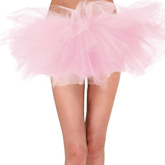 Baqcunre Adult Tulle Skirt 6 Layered Tutu Mini Ball Gown Skirt Women Classic Princess Fluffy Ballet Skirts Women'S Skirts Tulle Skirt Mini Skirt Women Clothing Skirts For Women,Color Pink,Size S