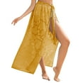 thumbnail image 1 of Baqcunre Beach Towel, Sarong For Women Long Chiffon Swimsuit Coverup Tie Sarong Floral Bathing Suit Cover Up Skirt Yellow 2XL, 1 of 7