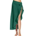 thumbnail image 1 of Baqcunre Beach Towel, Women Sarong Ruffle Tie Swimsuit Cover Up Skirt Chiffon Beach Wrap Long Bathing Suit Cover Ups Green 2XL, 1 of 5