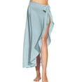 thumbnail image 1 of Baqcunre Beach Towel, Women Sarong Ruffle Tie Swimsuit Cover Up Skirt Chiffon Beach Wrap Long Bathing Suit Cover Ups Light Blue 2XL, 1 of 4