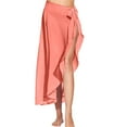 thumbnail image 1 of Baqcunre Beach Towel, Women Sarong Ruffle Tie Swimsuit Cover Up Skirt Chiffon Beach Wrap Long Bathing Suit Cover Ups Pink XL, 1 of 6