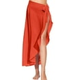 thumbnail image 1 of Baqcunre Beach Towel, Women Sarong Ruffle Tie Swimsuit Cover Up Skirt Chiffon Beach Wrap Long Bathing Suit Cover Ups Red S, 1 of 6