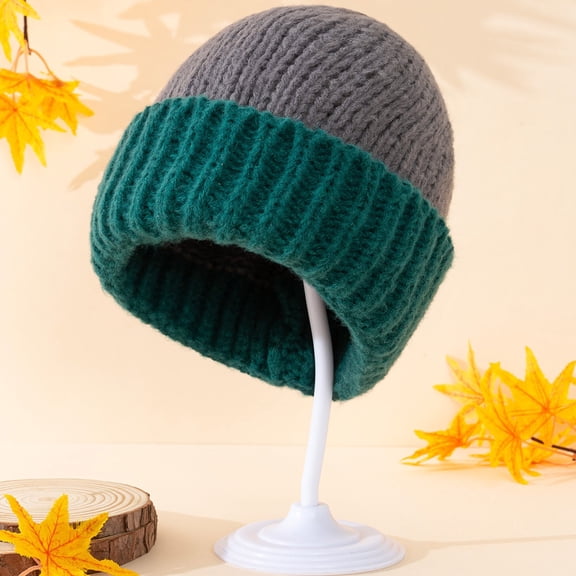 Baqcunre Beanies Hats Men, Winter Knitted Thickened Woolen Hat for Women Versatile Large Head Circumference Face Showing Small Knitted Hat Ear And Warmth, Beanie for Women, Baby Beanie