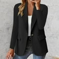 thumbnail image 1 of Baqcunre Blazer For Women 2023 Women's Autumn And Winter Long Sleeved Button Solid Color Cardigan Small Suit Jacket Womens Jacket Womens Fall Fashion 2023 Black L, 1 of 5