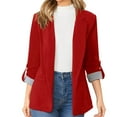 thumbnail image 1 of Baqcunre Blazers For Women Women'S Solid Colour Lapel Pocket Suit Jacket Business Casual Clothes For Women Fall Clothes For Women 2023 Red S, 1 of 8