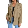 thumbnail image 1 of Baqcunre Blazers For Women Women'S Solid Corduroy Suit Collar Double Breasted Business Casual Clothes For Women Fall Outfits For Women 2023 Khaki XL, 1 of 4