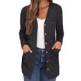 thumbnail image 1 of Baqcunre Cardigan For Women Solid Color Loose Long Sleeve Pocket Cardigan Coat Women'S Clothing Jackets For Women Fall Outfits For Women 2023 Black L, 1 of 5