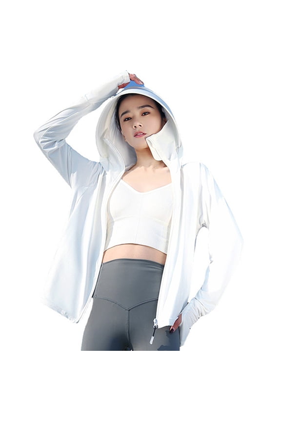 Cardigan For Women Women'S Upf50 Sun Clothing Summer Breathable Ultra Thin Skin Sun Blouse Sunshade Clothing Womens Fall Tops Sweaters For Women White XXL