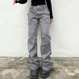 Lolmot Women's High Waisted Baggy Cargo Jeans Side Flap Lolmot Women's High Waisted Baggy Cargo Jeans Side Flap