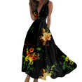 thumbnail image 1 of Baqcunre Casual Dresses for Women Sundresses for Women Elegant Wrap V Neck Sleeveless Maxi Dress Trendy Floral Print Flowy Beach Dress Dresses for Women 2024 Summer Dresses for Women 2024, 1 of 6
