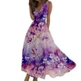 thumbnail image 1 of Baqcunre Casual Dresses for Women Sundresses for Women Elegant Wrap V Neck Sleeveless Maxi Dress Trendy Floral Print Flowy Beach Dress Dresses for Women 2024 Summer Dresses for Women 2024, 1 of 6