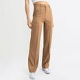 thumbnail image 1 of Baqcunre Casual Solid Slim Fit High Waisted Wide Leg Pants Straight Leg Trousers Suit Pant Pants For Women Wide Leg Pants Woman Sweatpants Women,Women Clothing Women'S Pants,Color Bronze,Size S, 1 of 5
