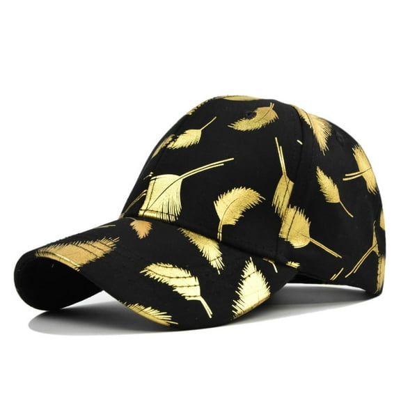 Baqcunre Baseball Cap, Mens And Womens Outdoor Gold Leaf Trend Fashion Casual Caps Travel Holiday Sports Baseball Caps, Womens Baseball Caps, Sun Hats for Women