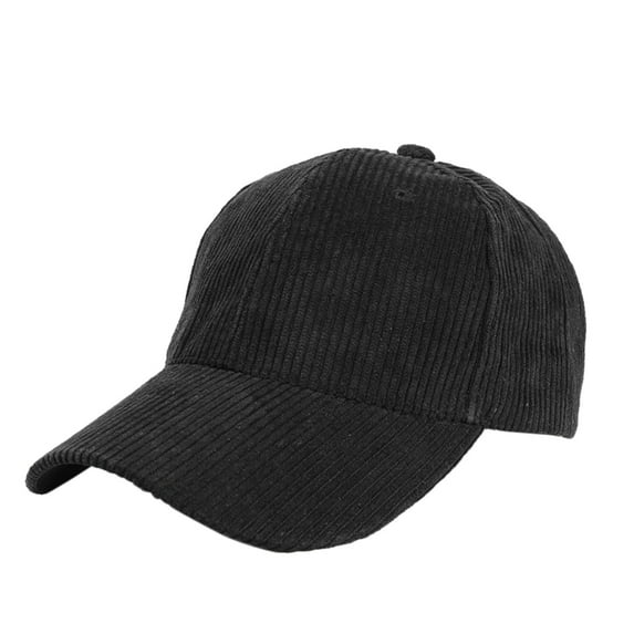 Baqcunre Baseball Caps for Women,Men's And Women's Solid Color Adjustable Corduroy Baseball Cap Black